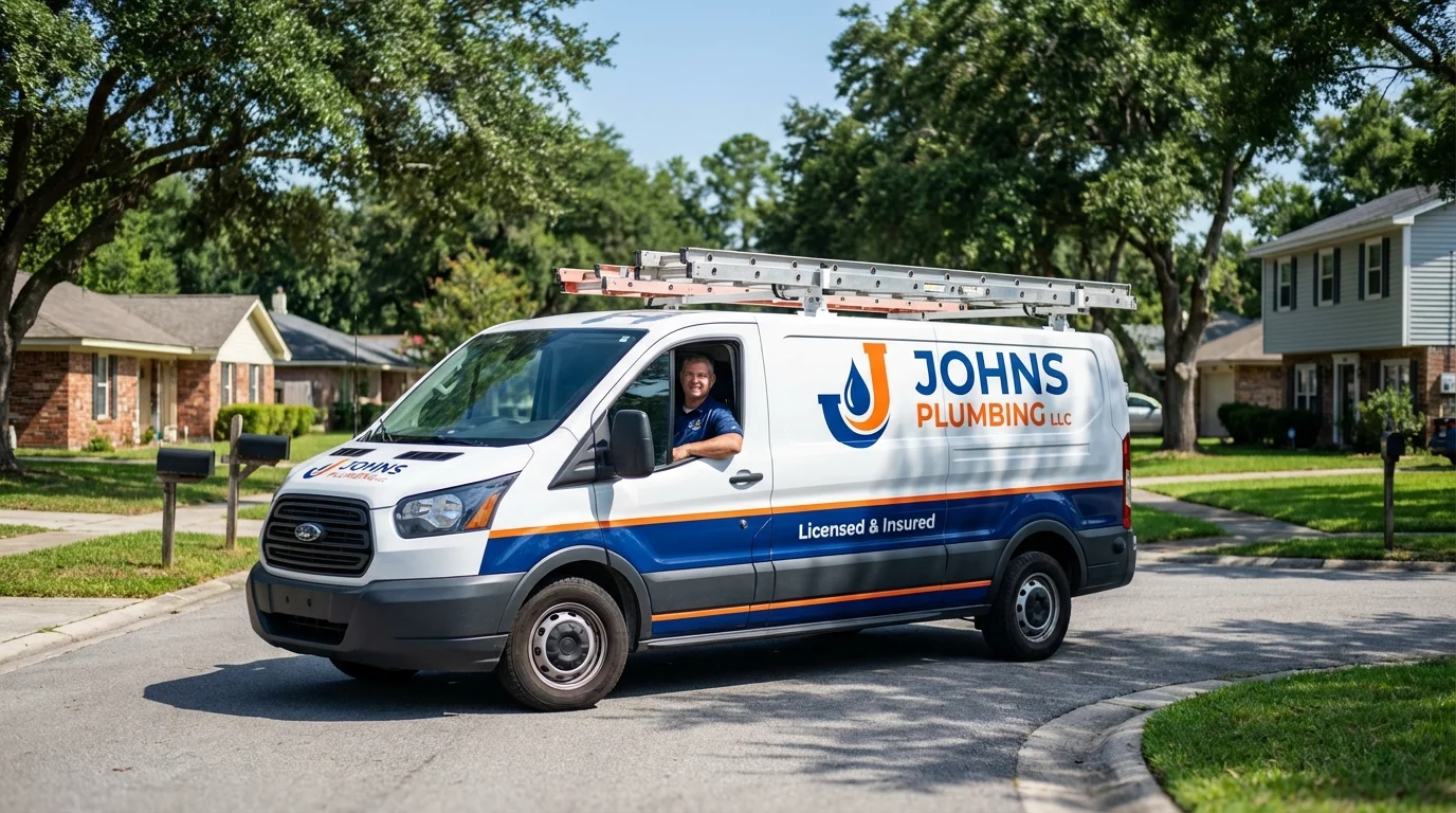 Johns Plumbing LLC service van in Statenville, GA