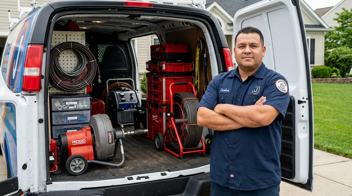 Professional drain cleaning equipment and Johns Plumbing LLC plumber in Statenville