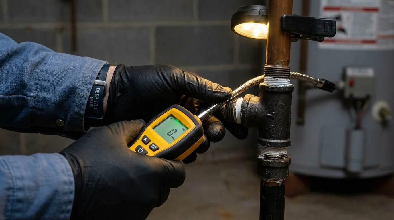 Gas leak detection with electronic sniffer by Johns Plumbing LLC in Statenville
